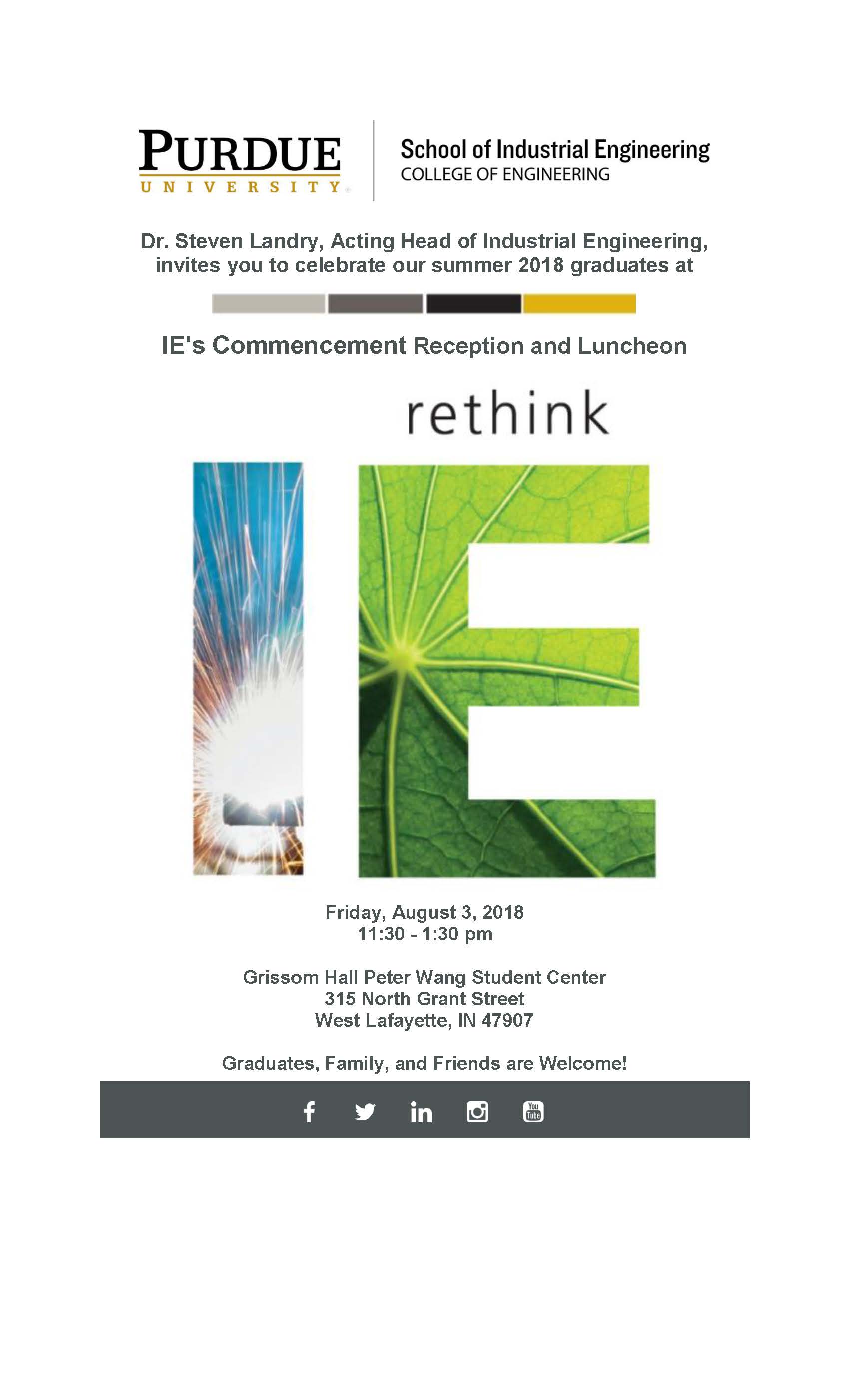 Flyer of 2018 IE Summer Commencement Reception &amp; Luncheon